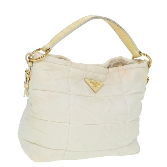 PRADA Shoulder Bag Nylon White Auth 78332 - Picture 1 of 16